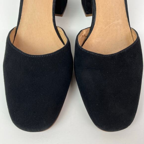 Madewell Sz 9 The Annalise Ankle-Strap Pump in Suede Black Chic Elegant Party - Picture 4 of 16